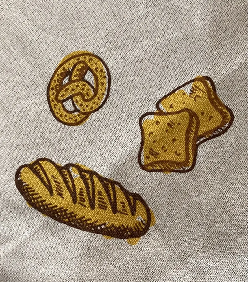 Bolsa de pan con cordón de lino de color natural ecológico con diseño personalizado Promoción de Impresión logotipo personalizado bolsa de polvo de tienda de panadería