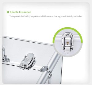 Étui rigide familial de haute qualité Kit de médicaments de premiers soins mural en aluminium d'urgence léger avec stockage de boîtier à coque rigide - Product Image 2