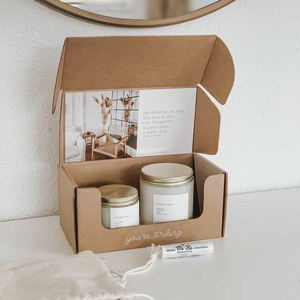 Emballage d'expédition de bougies écologiques avec logo personnalisé, boîte à bougies en papier kraft brun recyclé avec inserts - Product Image 3