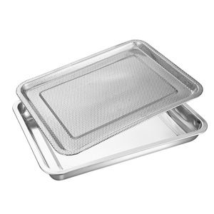 Rectangular Perforated Stainless Steel Strainer With Dense Holes For Drainage And Filtering - Product Image 1