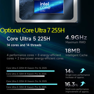 โน้ตบุ๊กส่วนบุคคล XiaoXin รุ่นดั้งเดิม ปี 2025 XiaoXin Pro 16C(SE) ชิปประมวลผล Core Ultra 5-225H/Ultra 7-255H แรม 32GB ความจุ 1TB หน้าจอ OLED ขนาด 16 นิ้ว ความละเอียด 2.8K 120Hz - Product Image 4