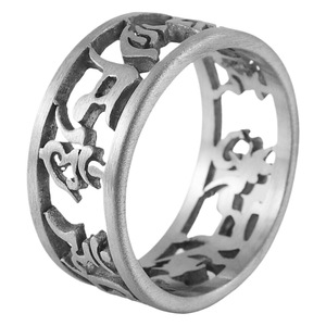 yunnique Retro <b>Titanium</b> Steel <b>Ring</b> Letter Pattern Geometric Unisex Fashion Jewelry Gift - Product Image 4