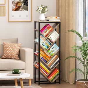Estantería vertical para libros de 5 niveles, estante de almacenamiento de madera que ahorra espacio para sala de estar y dormitorio - Product Image 1