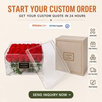 Boîte à fleurs en acrylique transparente de luxe avec support en grille, boîte de présentation florale carrée transparente, étui cadeau avec conteneur pour arrangement floral