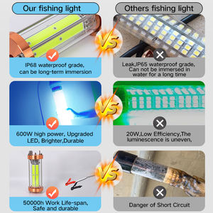 Lampe de pêche submersible 600W 12V blanche et bleue IP68 316L, lampe de pêche en <span class=keywords><strong>eau</strong></span> profonde, lampe de pêche étanche - Product Image 6