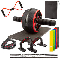 17-en-1 ensemble de gymnastique à domicile entraînement Fitness exercice abdominal entraînement musculaire Abs Ab rouleau de roue avec tapis