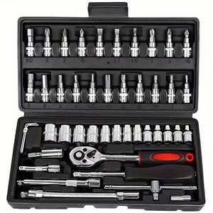 46pcs Multi-Functional Auto Repair <strong>Wrench</strong> <strong>Set</strong> OEM Customizable <strong>Small</strong> Hand Tools Including Socket <strong>Set</strong> - Product Image 1