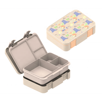 Mini boîte à bento personnalisée pour enfants mignons avec 3 compartiments scellés et étanches pour la rentrée scolaire