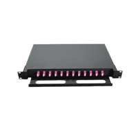 Vente en gros de panneaux de brassage ODF coulissants 1U 12 ports 24 fibres LC/OM4 entièrement équipés pour FTTH en fibre optique – Chine
