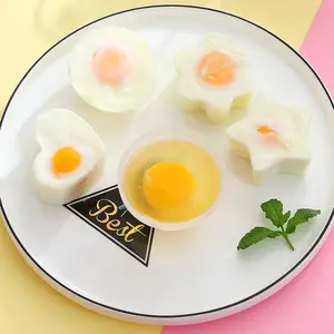 4 Stück/Set niedliche Eierkochwerkzeuge mit Bürste Kunststoff-Eierboiler Wilder für Kind Backen Eierformhersteller Küchenzubehör