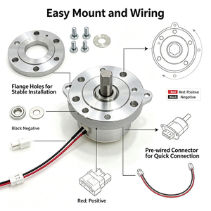 HY Gran Oferta Motorreductor <span class=keywords><strong>de</strong></span> CC <span class=keywords><strong>de</strong></span> Alto Torque 24V 60RPM 49mm con Conector <span class=keywords><strong>de</strong></span> Cable, Motor <span class=keywords><strong>de</strong></span> Baja Velocidad para Tostadora <span class=keywords><strong>de</strong></span> Café Doméstica - Product Image 4