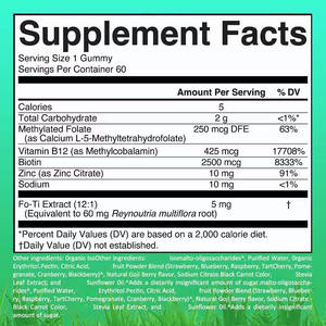 Gummies de biotine pour adultes sous marque privée 2500mcg, folate méthylé, collagène, zinc – 100% naturel pour soutenir l'immunité et favoriser la santé capillaire - Product Image 6
