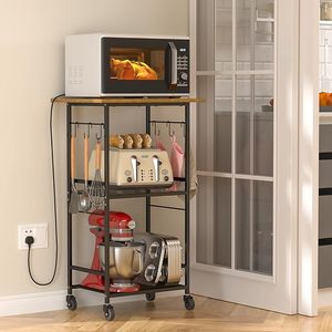 Có thể điều chỉnh 3-tầng cán nhà bếp lò vi sóng giỏ đứng kệ giá tổ chức cho lưu trữ cà phê trạm phòng khách văn phòng - Product Image 2