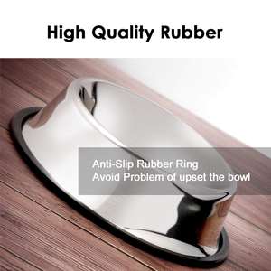 छोटे मध्यम बड़े कुत्ते बिल्ली बिल्ली बिल्ली कुत्ते कुत्ते के कटोरे 8 औंस 12 औंस 18 औंस 28 औंस 28 औंस 48 औंस 48 औंस कुत्ते रबर बेस के साथ पानी का खाना - Product Image 6