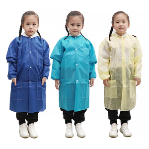 Manteaux de laboratoire jetables pour enfants, Non-tissé PP respirant pour enfants, manteau de visiteurs avec poignets et col tricotés, robes de laboratoire blanches pour enfants - Product Image 2