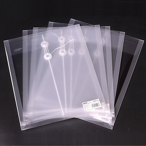 Deli <b>A4</b> Transparent Plastic File Bag Rope-wrap <b>Document</b> Storage Archive <b>Folder</b> with Fastener for Office Use - Product Image 2
