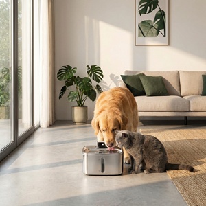 Distributeur d'eau automatique pour chien de 4 L, <span class=keywords><strong>fontaine</strong></span> <span class=keywords><strong>à</strong></span> eau pour chat en acier inoxydable avec circulation électrique et filtres - Product Image 5
