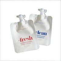 Pochette personnalisée avec logo, emballage en matériau écologique, scellée sur 3 côtés, sachet cosmétique à bec verseur pour lotion et crème