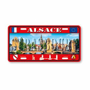 Souvenir promotionnel de la France 15*30 cm plaque d'immatriculation en aluminium de gaufrage de signe en métal - Product Image 1