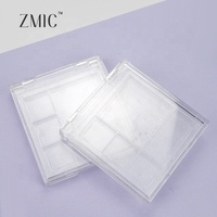 Palette de fards à paupières transparente 5 compartiments, étui compact carré vide pour crème blush, emballage de poudre de maquillage à marque privée pour femmes