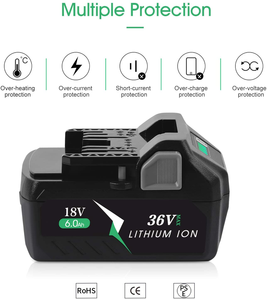 แบตเตอรี่ลิเธียมไอออน 0037-1749 BSL36A18 36 โวลต์ มัลติโวลต์ 2.5 แอมป์ชั่วโมง BSL36A18 6.0 แอมป์ชั่วโมง ลิเธียมไอออน 372121M แบตเตอรี่ลิเธียม 36V/18V สำหรับเครื่องมือไฟฟ้า - Product Image 3