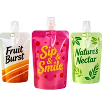 Pochette transparente à bec verseur personnalisée, Doypack autoportant imprimé avec bouchon à vis coloré pour l'emballage de jus, smoothies et boissons