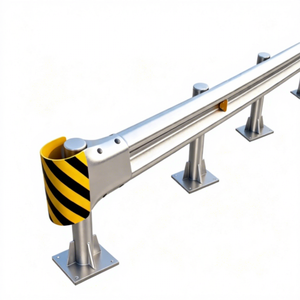 Barrière de sécurité routière à double poutre galvanisée anti-corrosion, marque Q235/Q345, testée TL4, réflecteur de qualité diamant, protection H2W3 - Product Image 1