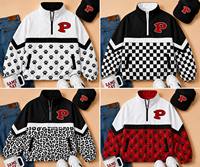 Veste coupe-vent vintage style sport à demi-zip, design personnalisé, couleur brodée, logo d'équipe imprimé, pull à manches longues