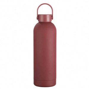 Minimalist Stainless Steel Vacuum Insulated Water Bottle with Handle White Round Travel Flask Double Wall <b>Thermos</b> - Product Image 3
