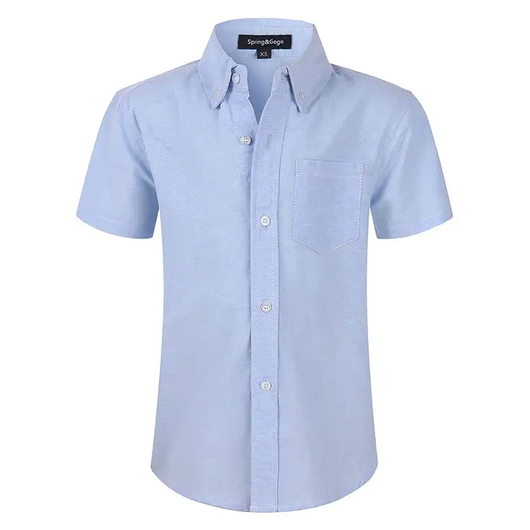 Custom Embroidery Style Summer Mens Oxford Work Shirts Short Sleeve Mens Formal Button Down Shirts