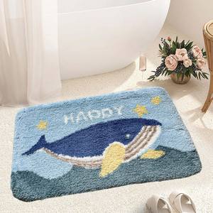 Alfombra de baño con dibujos de osos, rectangular, de fibra de poliéster, absorbente, antideslizante, para el hogar, baño, dormitorio, entrada - Product Image 5