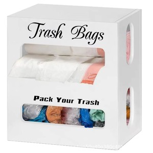 Wall Mounted Trash Bag <b>Storage</b> <b>Box</b> Double Layer With Partitions For <b>Kitchen</b> Organization White Rectangle - Product Image 1