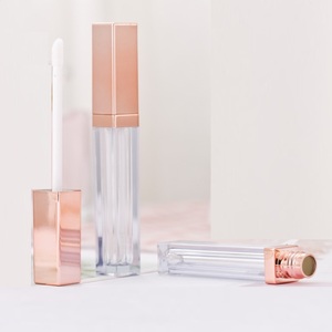 <span class=keywords><strong>Tube</strong></span> carré transparent de 5 ml pour brillant à lèvres, or rose, argent, blanc, noir, emballage de maquillage vide en plastique, applicateur doe foot, contenant pour gloss - Product Image 3