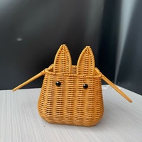 Panier cadeau en PP tissé pour la Fête de la Mi-Automne, avec deux poignées, panier à fruits créatif fait main, style pastoral pour la cueillette