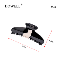 Pinces à cheveux acides en acétate DOWELL pour femmes avec un grand volume de cheveux pinces à cheveux arrière de la tête Updo pinces à requin à lettres simples