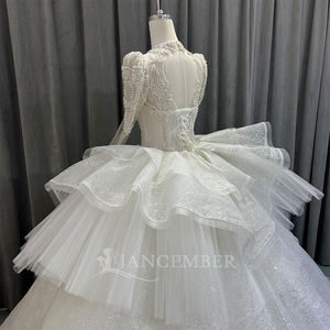 Robe de bal moderne Xx63 à imprimé floral en cristal et sequins, décolleté cœur, traîne chapelle, appliques, antistatique, longueur ras du sol, coupe classique - Product Image 6