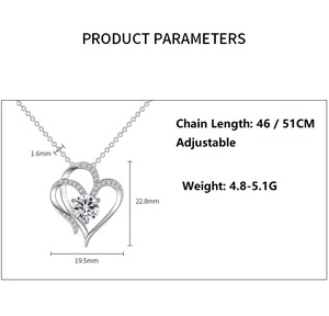 Di alta <span class=keywords><strong>qualità</strong></span> elegante <span class=keywords><strong>e</strong></span> romantico doppio <span class=keywords><strong>amore</strong></span> cuore in ottone collana per il regalo dell'amante - Product Image 6