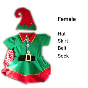 家族ドレスアップパーティー衣装クリスマスハロウィンエルフコスチューム大人の子供キャラクターパターンパンツスカートコンポーネント - Product Image 2