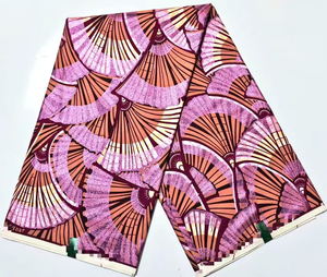 Tissu en organza batik peigné doré WAX de 6 yards pour sacs, robes, literie - Tissu tissé respirant pour filles/femmes - Product Image 6