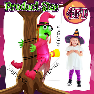 Decoración <span class=keywords><strong>Inflable</strong></span> de <span class=keywords><strong>Bruja</strong></span> Choquando con un Árbol para <span class=keywords><strong>Halloween</strong></span> con Luces LED, Decoración <span class=keywords><strong>Inflable</strong></span> de 1.5 m para Jardín Exterior para Fiesta de <span class=keywords><strong>Halloween</strong></span> - Product Image 2