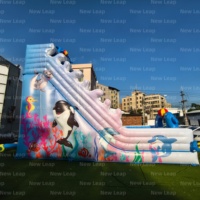 Nouveau château gonflable commercial Leap de 26 pieds sur le thème du dauphin, toboggan gonflable, château de jeu pour jeux en plein air