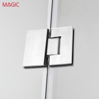 Cloison en verre pour hôtel, verre enduit, charnières en acier inoxydable, design coulissant, style européen, garantie de 3 ans pour salle de bain
