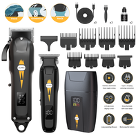 Kit Machine de Coupe de Cheveux Professionnelle LILIPRO L20, Tondeuse Barbe Rechargeable, Tondeuse Cheveux Zéro-Gap Lame en T, Rasoir à Grille pour Hommes