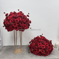 SMS Bestseller Hochwertige Hochzeitstisch-Dekorationen 60CM Seiden-Rote Rosen Künstliche Blumenkugeln für Zuhause und Hochzeit