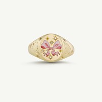 Bagues Luoyan tendance en acier inoxydable plaqué or véritable avec cœur, papillon, fleur, pierre arc-en-ciel et opale australienne pour femmes