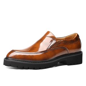 Mocasines de Hombre con Plataforma y Tacón Alto, Impermeables, que Aumentan la Estatura, Estilo Inglés, Elegantes, de Negocios, con Punta en Pico - Product Image 5