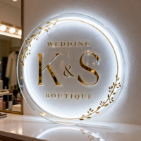 Enseigne lumineuse personnalisée haut de gamme avec logo 3D en lettres dorées miroir rétroéclairées pour salon de cosmétiques, boutique de manucure, décoration murale, enseigne au néon personnalisée pour entreprise
