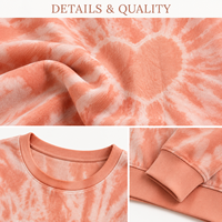 Pull en maille surdimensionné tie-dye motif cœur 100 % coton, vente en gros, OEM ODM, marque privée, fabricant en gros pour marques de vêtements