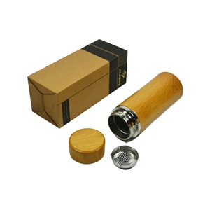 Jujiang Bamboo Shell Insulated Cup 304 Stainless Steel Travel Water <b>Bottle</b> With Tea Strainer 500Ml - Product Image 5