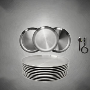 Plat de service classique en acier inoxydable résistant à la chaleur, écologique, pour les fêtes, la restauration, le barbecue, équipement de cuisine professionnel, plaque de cuisson - Product Image 3